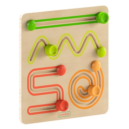 Flash Furniture Bright Beginnings Commercial Grade STEM Sliding Shapes Learning Board, Natural/Multicolor MK-MK03164-GG